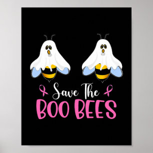 Spara Boobees Boo Bees Breast Cancer Halloween Poster