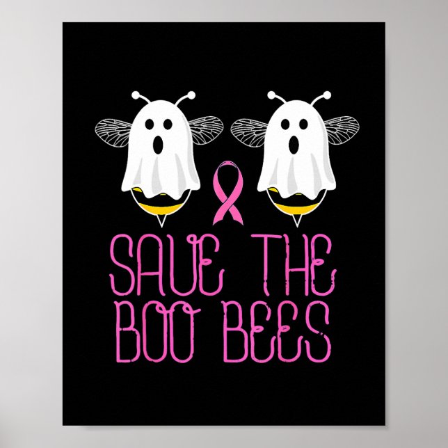 Spara Boobees Boo Bees Breast Cancer Halloween Poster (Framsidan)