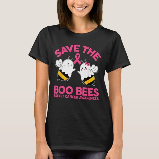 Spara Boobees Boo Bees Breast Cancer Halloween T Shirt (Framsida)