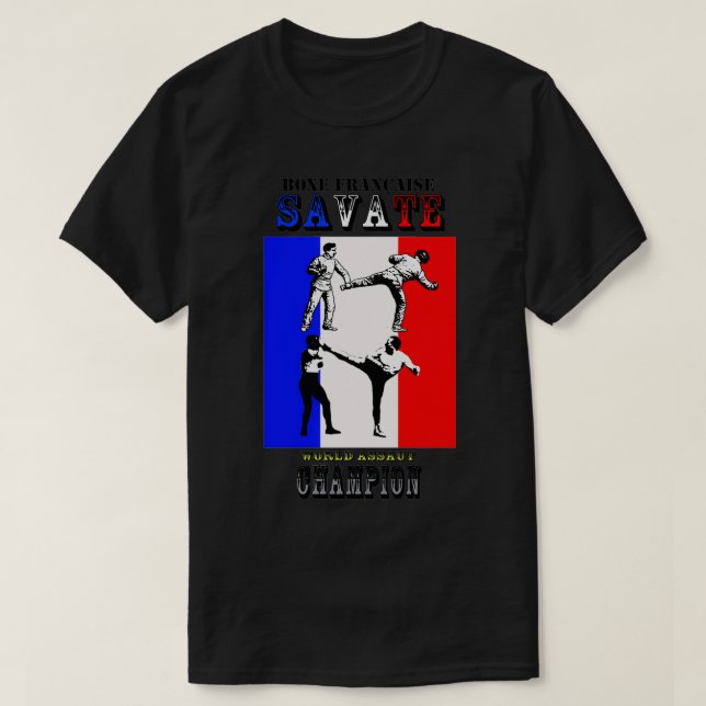 Spara Boxe Francaise Fransk Kickboxing Assaut Wor T Shirt (Design framsida)
