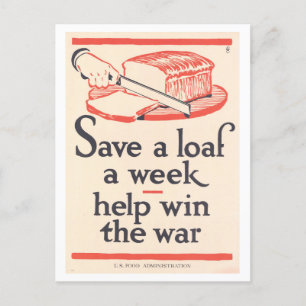 Spara Bread Krig Poster vykort