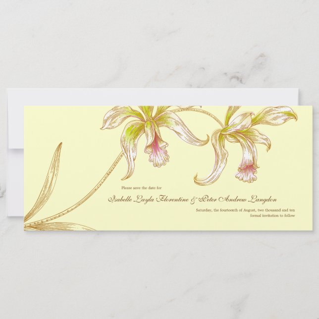 Spara Bröllop--kortet för söt Orchids Datumet (Framsida)
