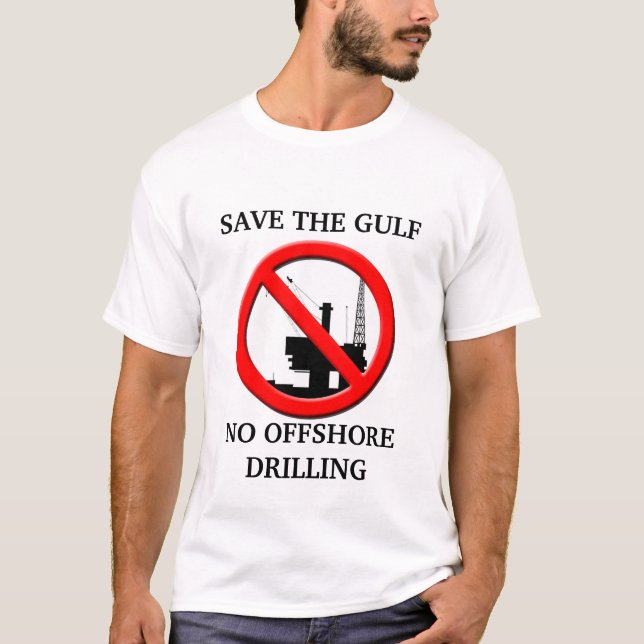 Spara Bukt NO Offshore Drilling Manar T-shirt. Tee (Framsida)