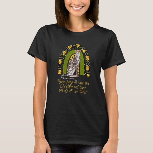 Spara Cheetahs Bes och våra Träd barn T Shirt (Framsida)