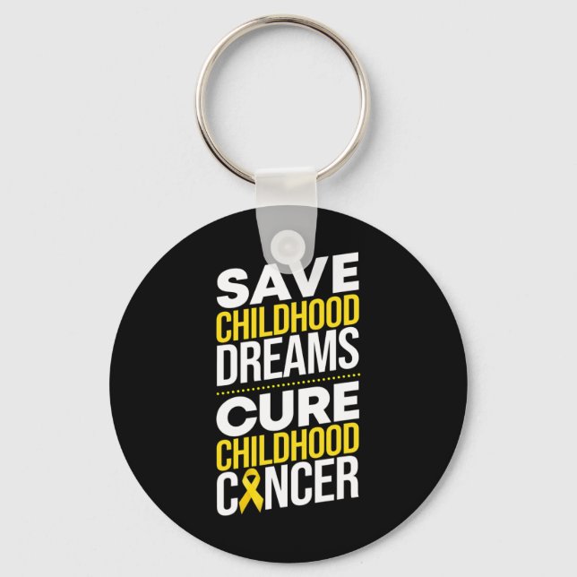 Spara Childoud Dreams Cure Childature Cancer Ribbo Nyckelring (Framsida)