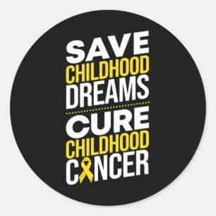 Spara Childoud Dreams Cure Childature Cancer Ribbo Runt Klistermärke