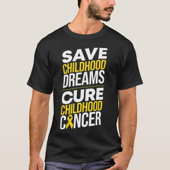 Spara Childoud Dreams Cure Childature Cancer Ribbo T Shirt (Framsida)