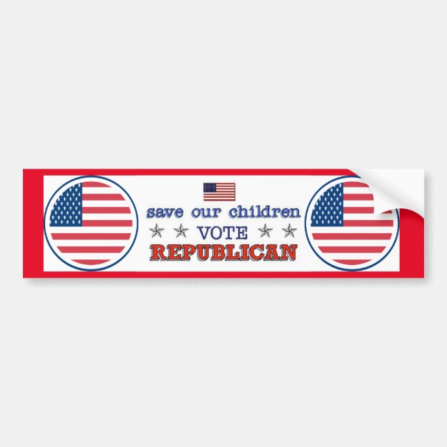 Spara Children Vote Republican Bildekal (Framsidan)