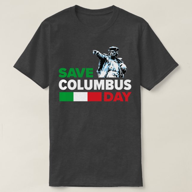 Spara Columbus Day Italy-Pride print T Shirt (Design framsida)