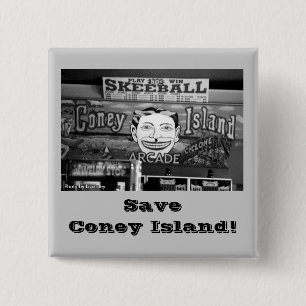 Spara Coney Island! Kvadratisk knapp