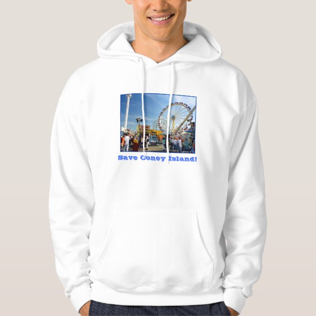 Spara Coney Island! Vuxen Hoodie Sweatshirt (Framsida)
