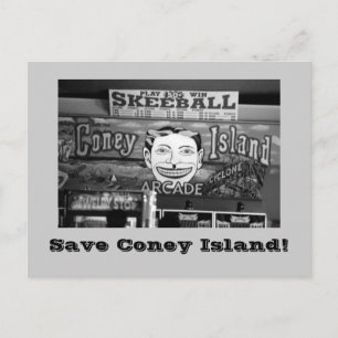 Spara Coney Island! vykort (B&W)