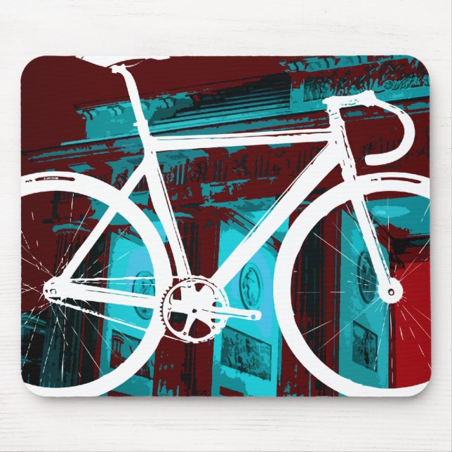 Spåra cykeln Berlin - röd blått Musmatta (Framsidan)