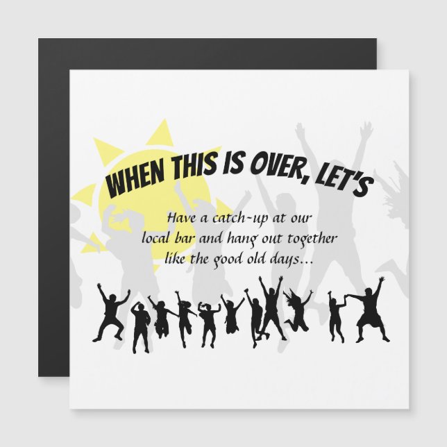 Spara DÅ DETTA ÄR ÖVER LÅT OSS efter låsning Magnetisk Inbjudningskort (Fram/baksida)