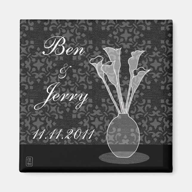 Spara Date Calla Lily Anpassningsbar Magnet (Framsidan)