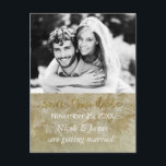 SPARA DATE Rustic Kraft Papper Winter Photo Meddelande Vykort<br><div class="desc">SPARA DATUM Rustic Kraft Pappert Vinter-fotokort. Anpassa med foto och text.</div>