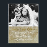 SPARA DATE Rustic Kraft Papper Winter Photo Meddelande Vykort<br><div class="desc">SPARA DATUM Rustic Kraft Pappert Vinter-fotokort. Anpassa med foto och text.</div>
