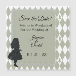 Spara Date Vintage Sage Grönt Alice Wonderland