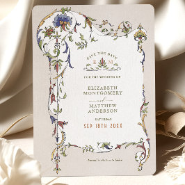 Spara Date-Vintagen Victorian Belle Epoque Inbjudningar