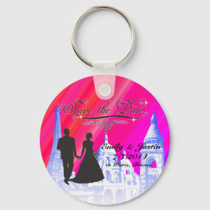 SPARA DATERA KEYCHAIN MED BESKÅDAR AV PARIS, NYCKELRING