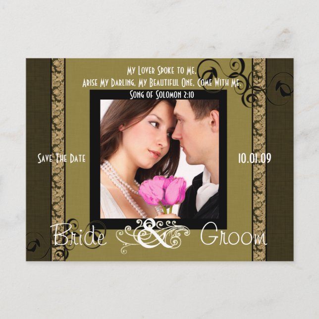 Spara datera med ditt foto meddelande vykort (Framsida)