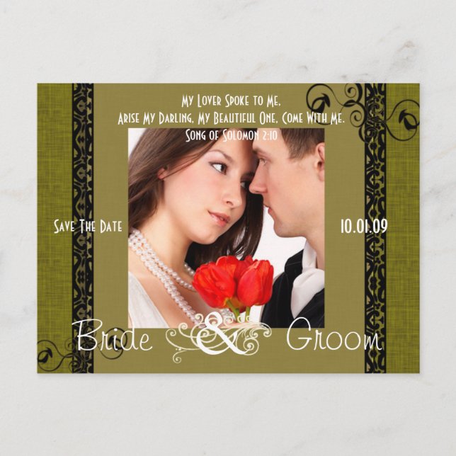 Spara datera med ditt foto meddelande vykort (Framsida)