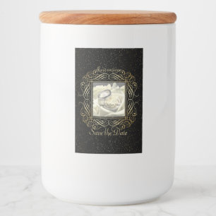 Spara datera som elegantt guld omkullkastar mat etikett