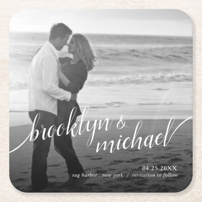 Spara datera som modern Swash skrivar meddelande Underlägg Papper Kvadrat (Framsidan)