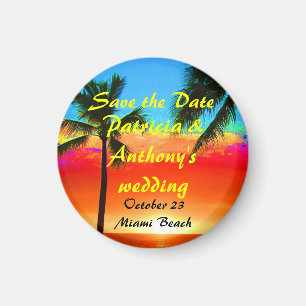 Spara daterabrölloppalmträden magnet