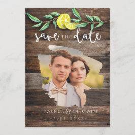 SPARA DATKORTET | Rustic Wood Lemon Bröllop Datumet