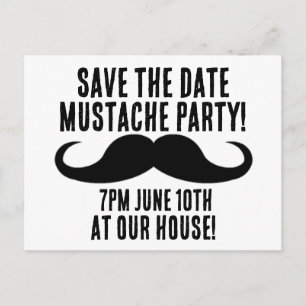 SPARA DATMUSTACHE PARTY KIDS-INBJUDNINGAR MEDDELANDE VYKORT
