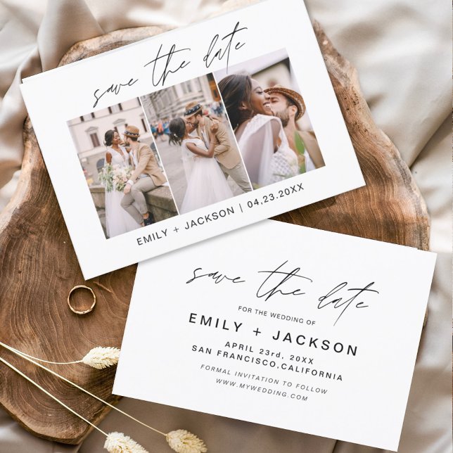 Spara datum 3-fotoversionen i Eleganten Modern Flygblad (Skapare uppladdad)