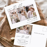 Spara datum 4 - Eleganten Redigerbar Vykort<br><div class="desc">Modern och Elegant liggande Vågrät 4 (4) Foto Spara datummagneten Bröllop med handskript,  skrivstil. Datuminbjudningsmagneten innehåller skripttypografi och chic och enkel design som du kan lägga till ditt anpassade förlovning-fotografi bild till.</div>
