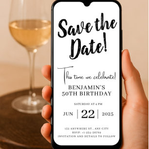 Spara datum 50-dagars Mobil inbjudan unik