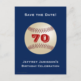 Spara datum 70-årsfirande Basebollparty Meddelande Vykort
