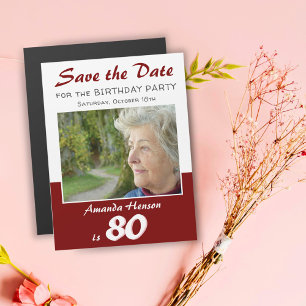 Spara datum 80-årsfirande Foto Magnet
