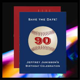 Spara datum 90-årsdag Baseball Postkort Meddelande Vykort