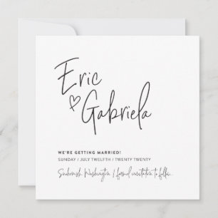 SPARA DATUM anpassad design för Eric & Gabriela Inbjudningar