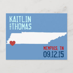 Spara datum - Anpassade - Tennessee Meddelande Vykort