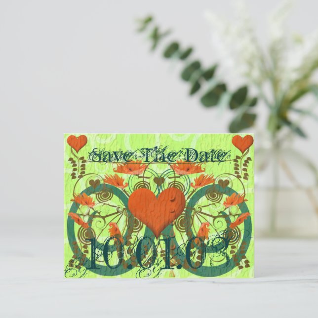 Spara datum - Anpassat Meddelande Vykort (Stående Fram)