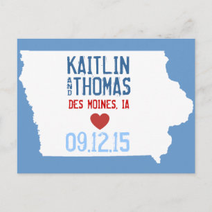 Spara datum - Anpassningsbar - Iowa Meddelande Vykort