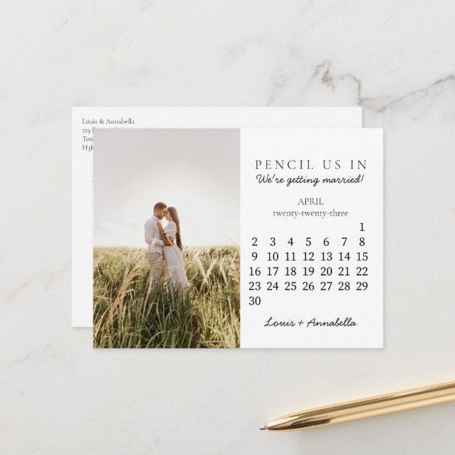 Spara datum april 2023 Månadskalender Vykort (Fram/Back In Situ)