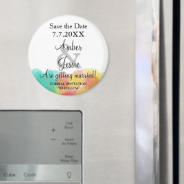 Spara datum Artsy Gouache Watercolor Bröllop Magnet