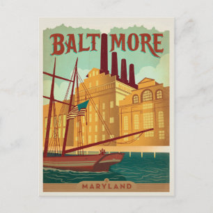 Spara datum - Baltimore, MD Meddelande Vykort