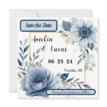 Spara datum blå blommig