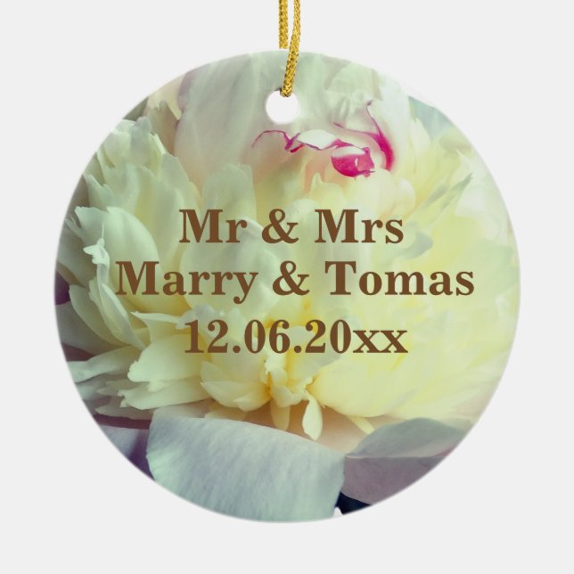 Spara datum Blommig Prydnad Julgransprydnad Keramik (Framsidan)