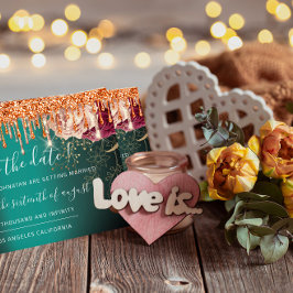 Spara datum Blommigtar Ro Guld-drivkoppar Datumet