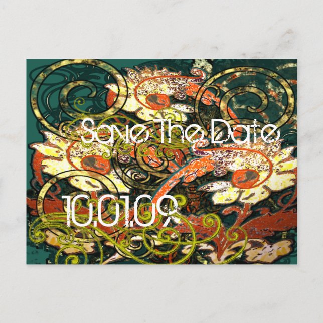 Spara datum - Blommigten är nedtonad - Meddelande Vykort (Framsida)