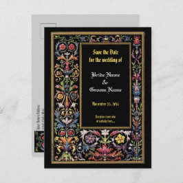 Spara datum Blommigten Upplyst medieval vykort