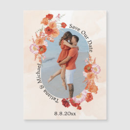 spara datum blomster orange valv foto magnet